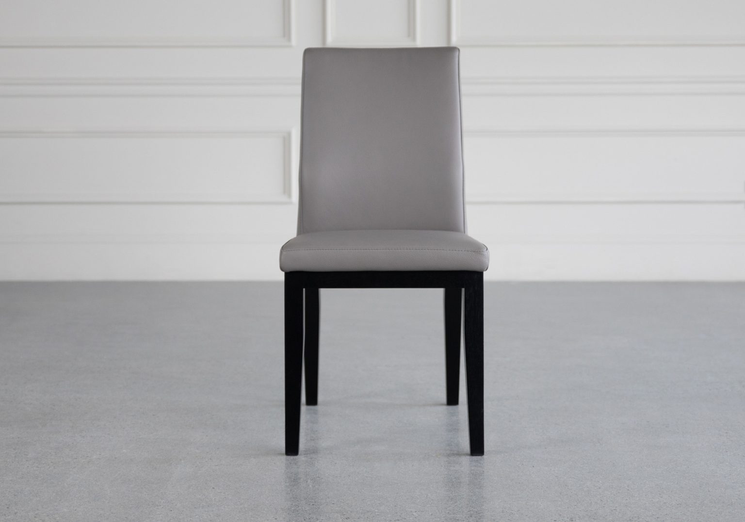 lena leather dining chair light grey mb front