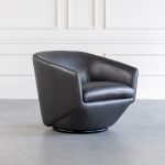 Geneva Leather Swivel Accent Chair