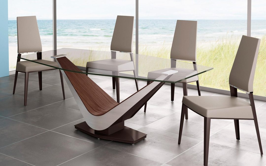 Elite Modern Victor Dining Table in dining room with chairs