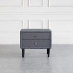 Crescent Upholstered 2-Drawer Night Table