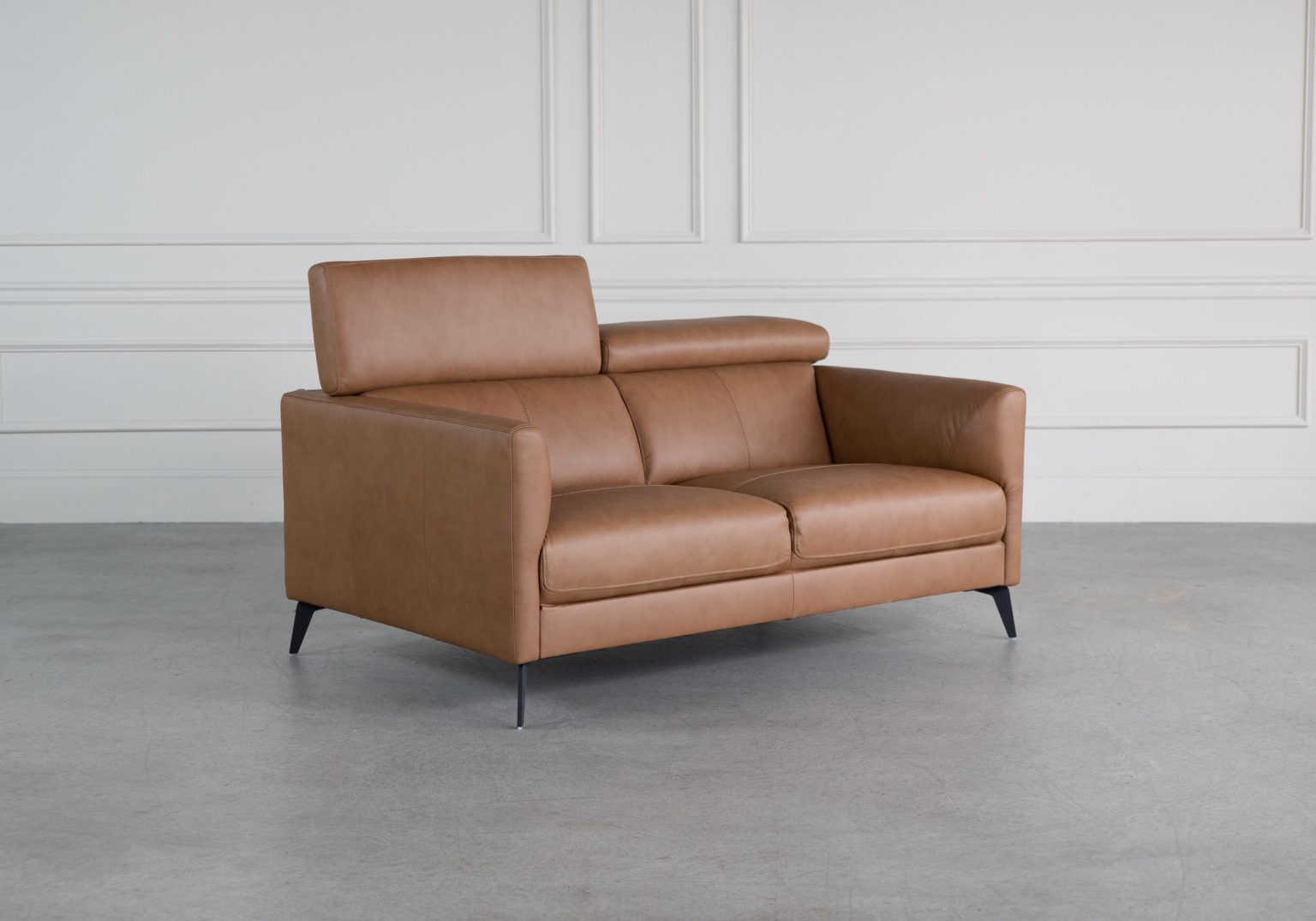 Marki Loveseat Butter Angle Headrest Up