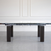 Potrero Dining Table White Ceramic Wenge Front Extended 1
