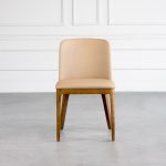 Doris Faux Leather Dining Chair with Wood Legs