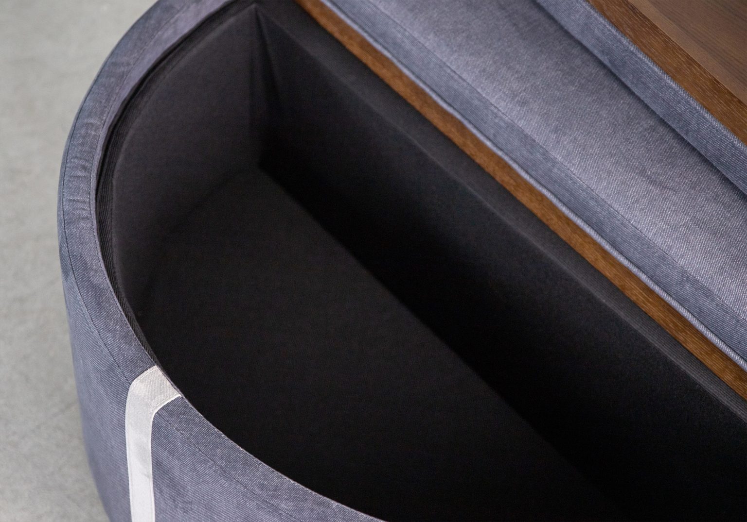 Miller Ottoman Denim Storage