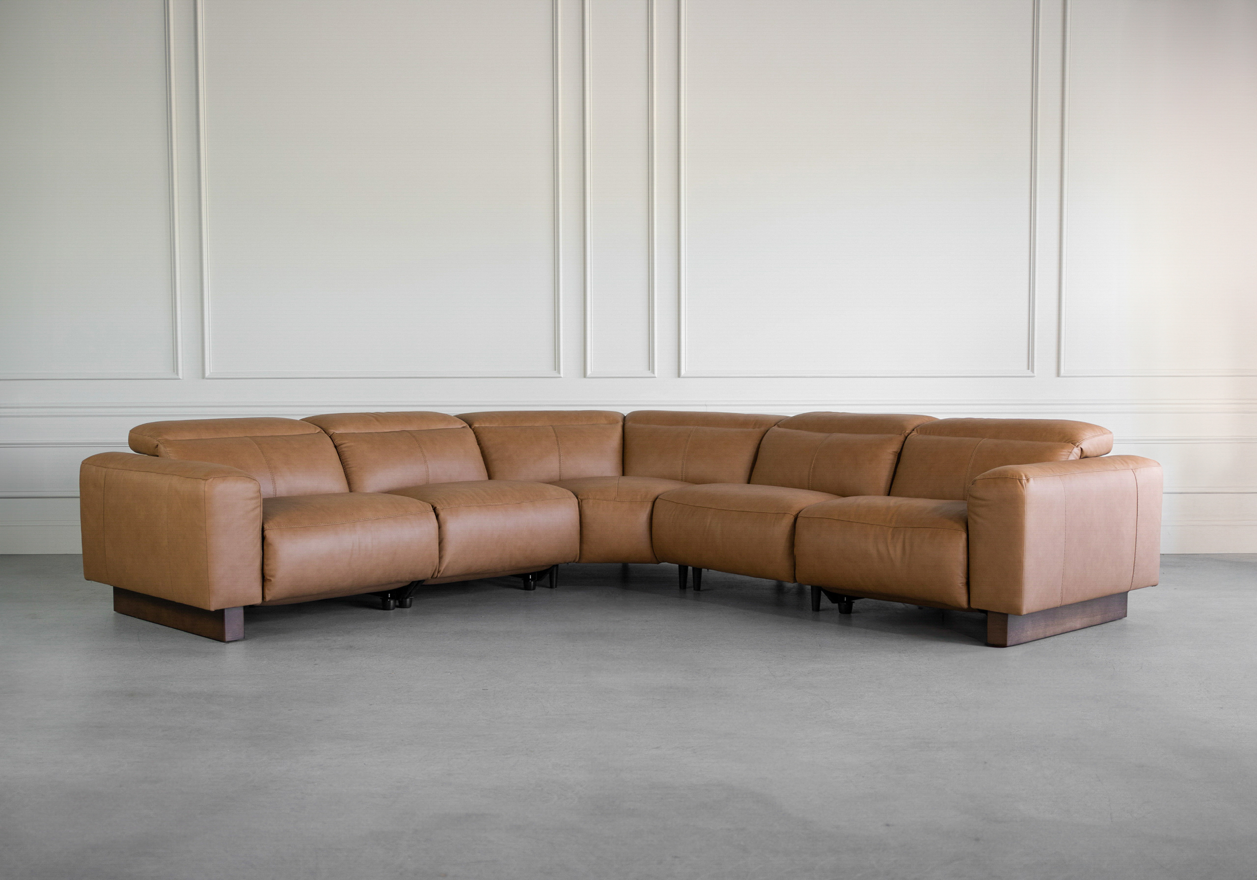 Wendy Butter Leather Sectional Angle