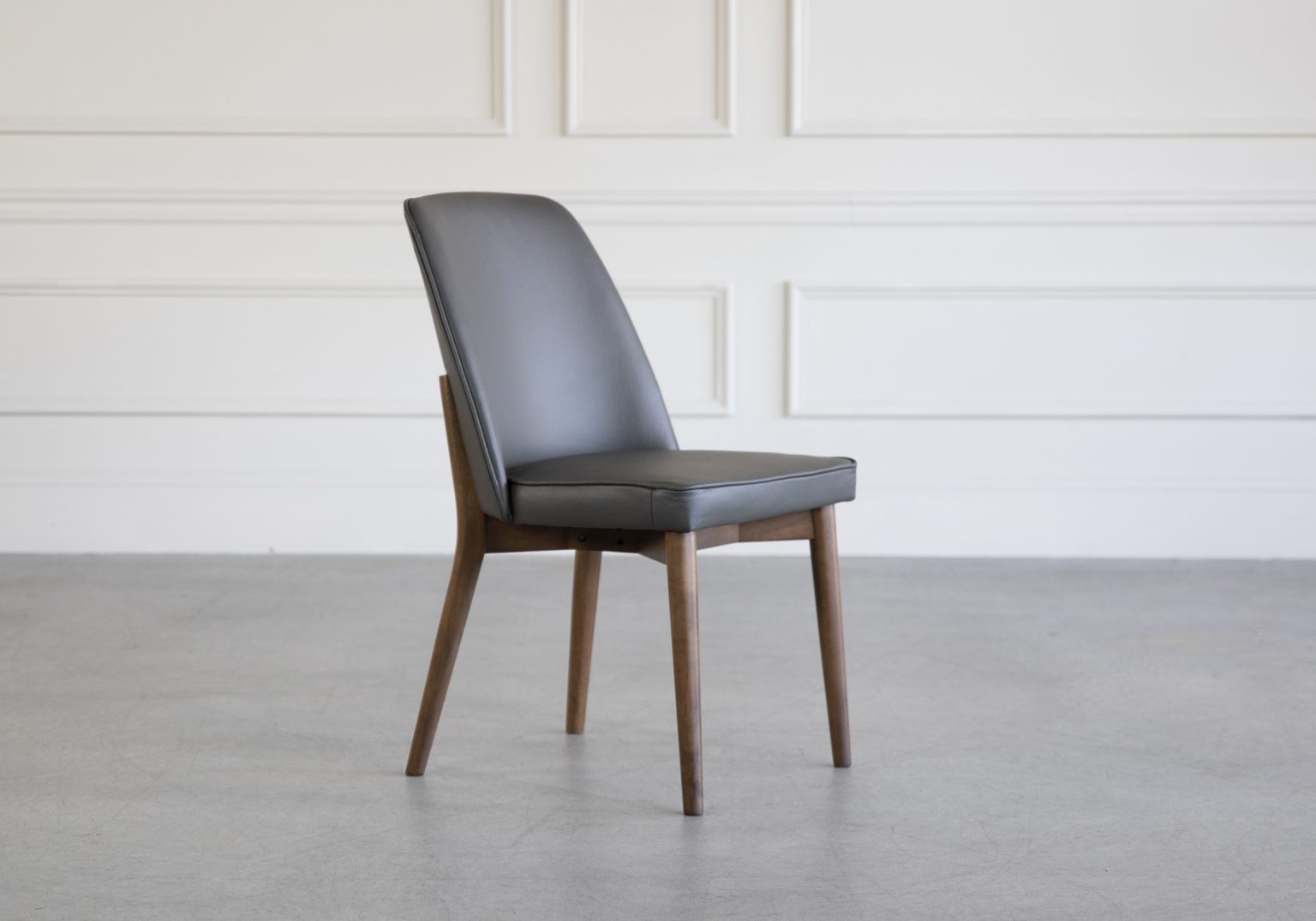 Isabel Chair Grey Leather Angle