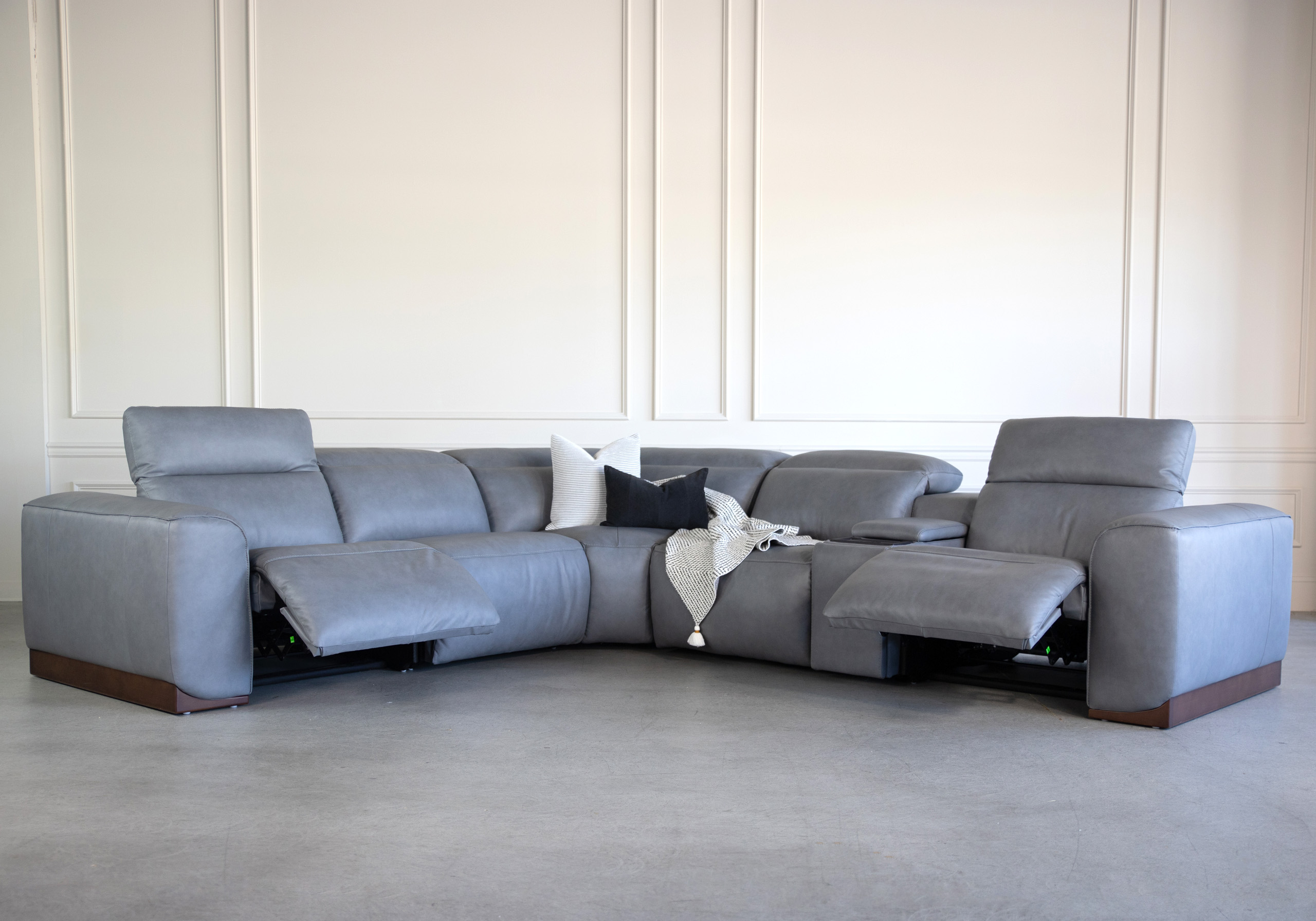 Karl Leather Reclining Sectional Sofa | ScanDesigns Furniture