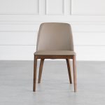 Parma Leather Dining Chair with Wood Legs