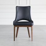 Modena Leather Dining Chair with Wood Legs