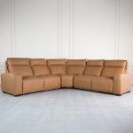 Rose Leather Power Sectional Sofa