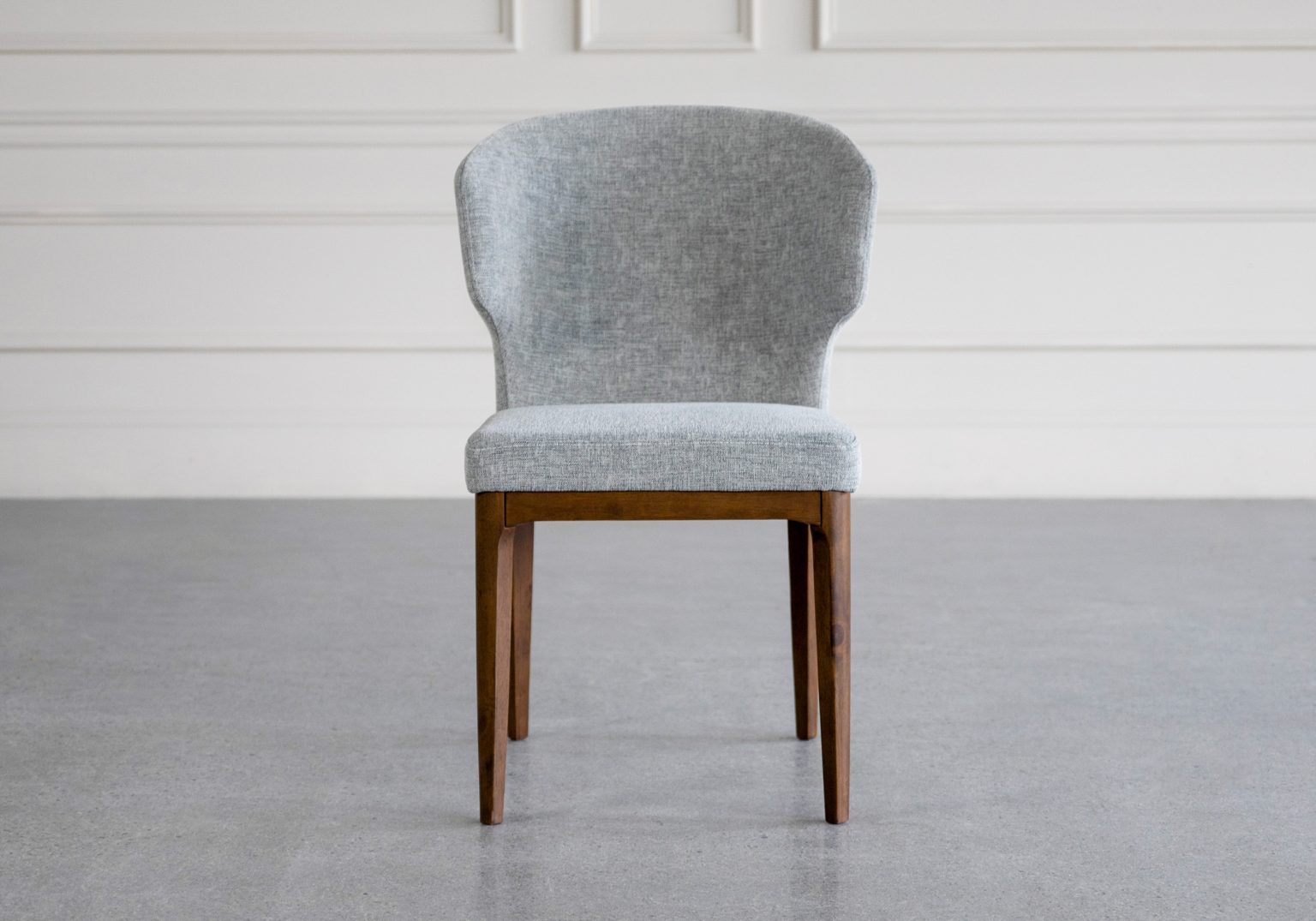blake fabric dining chair shale walnut front