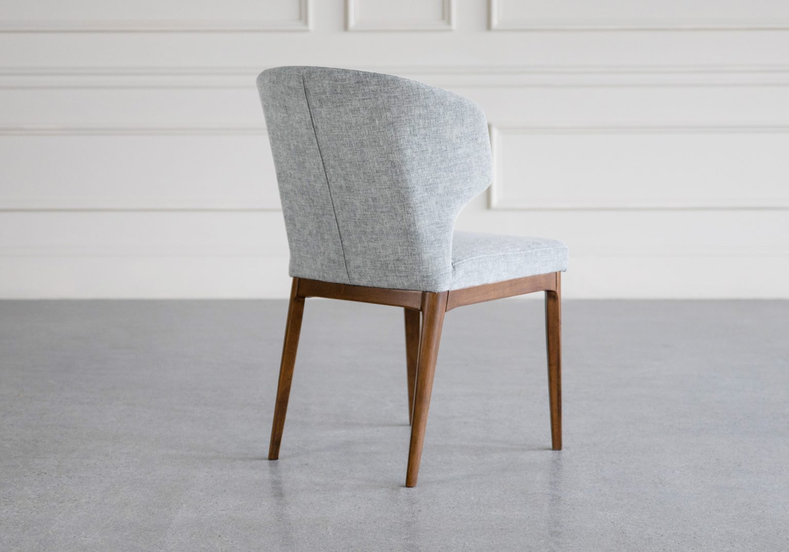 blake fabric dining chair shale walnut front back