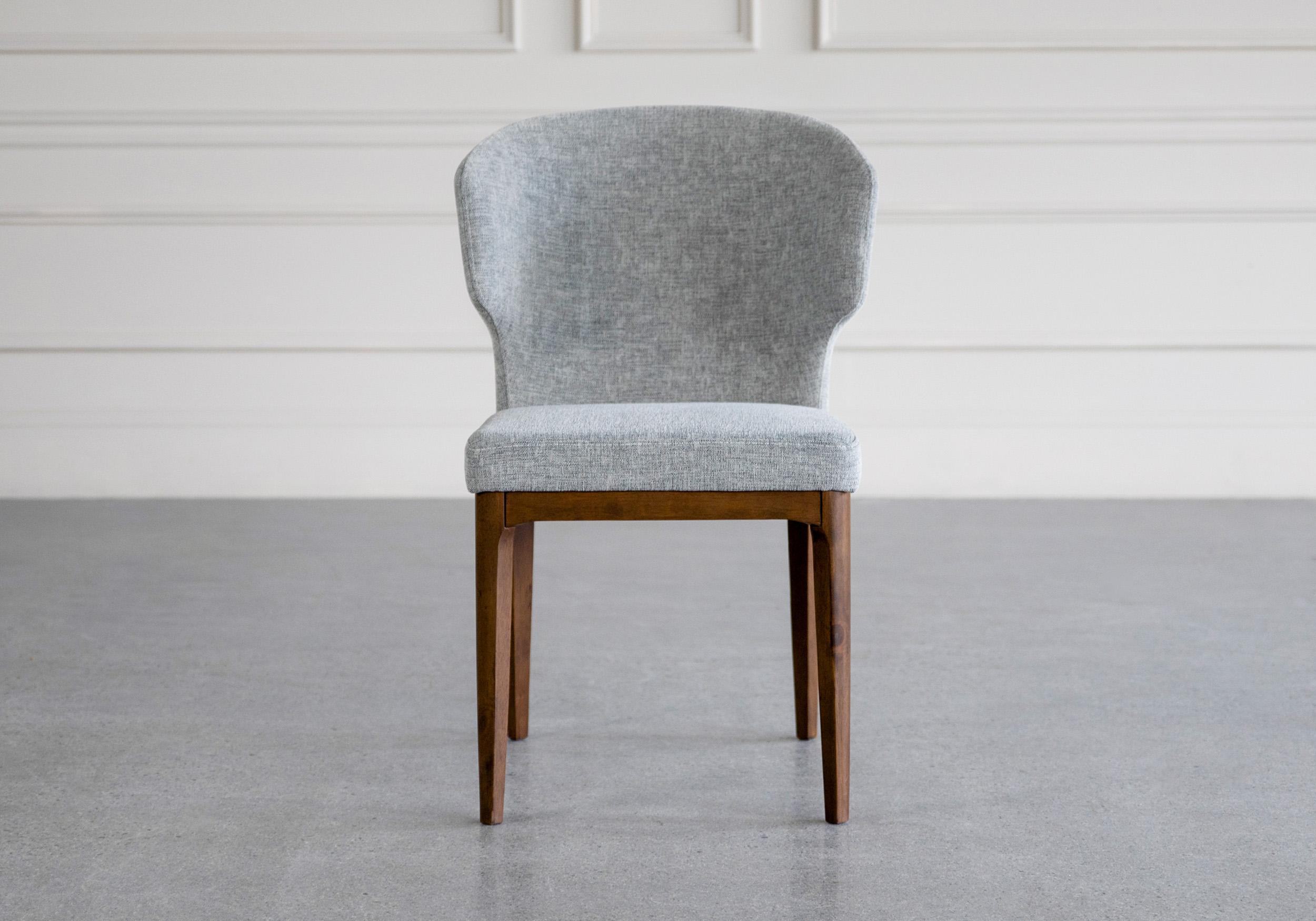 blake fabric dining chair shale walnut front