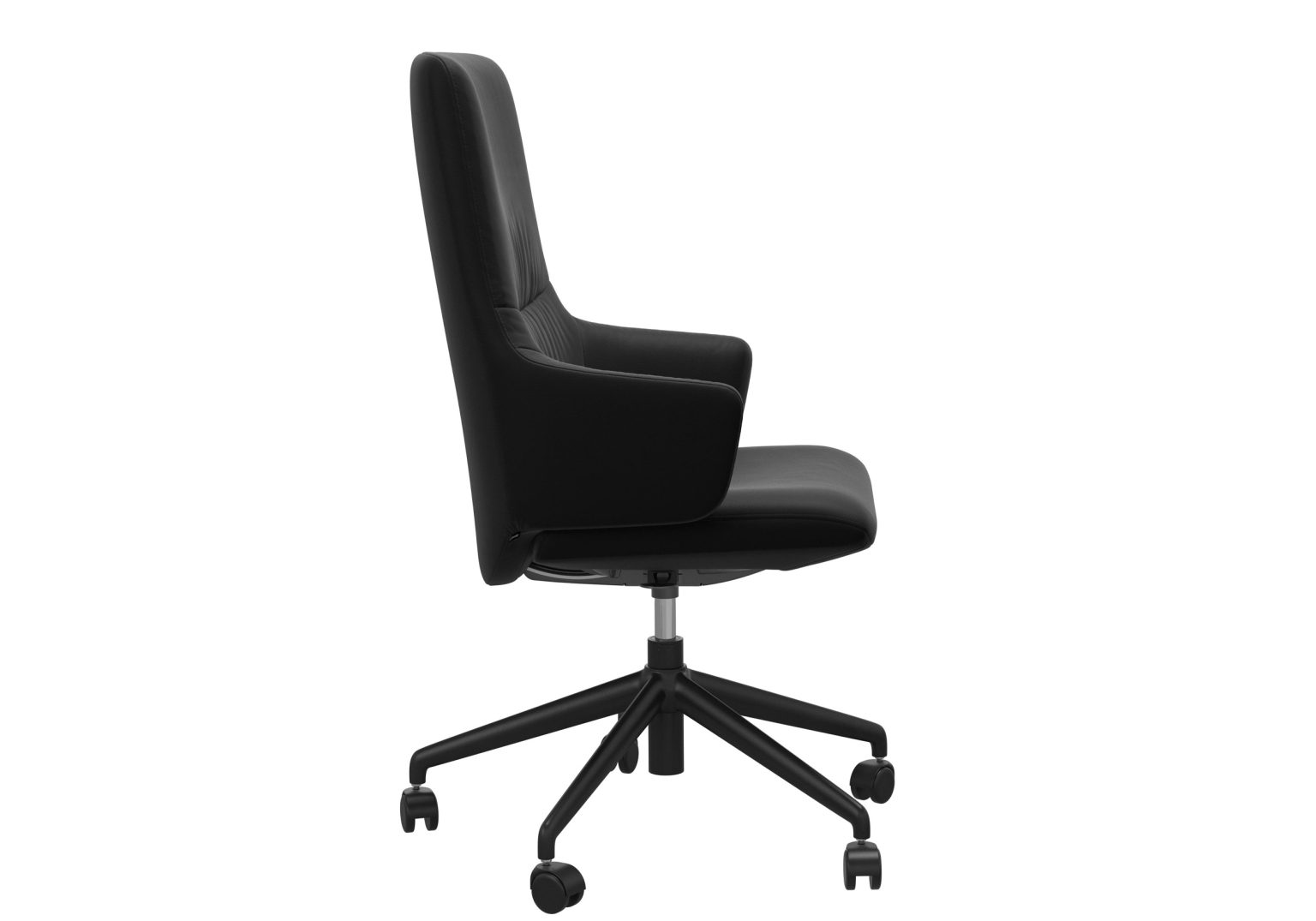Mint Office Highback with Arms Paloma Balck Black Base Side