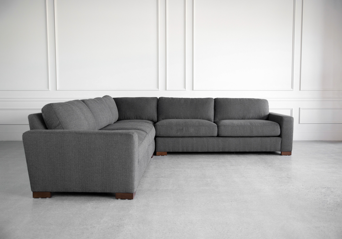 Rolin Dark Grey Fabric Sectional - Front