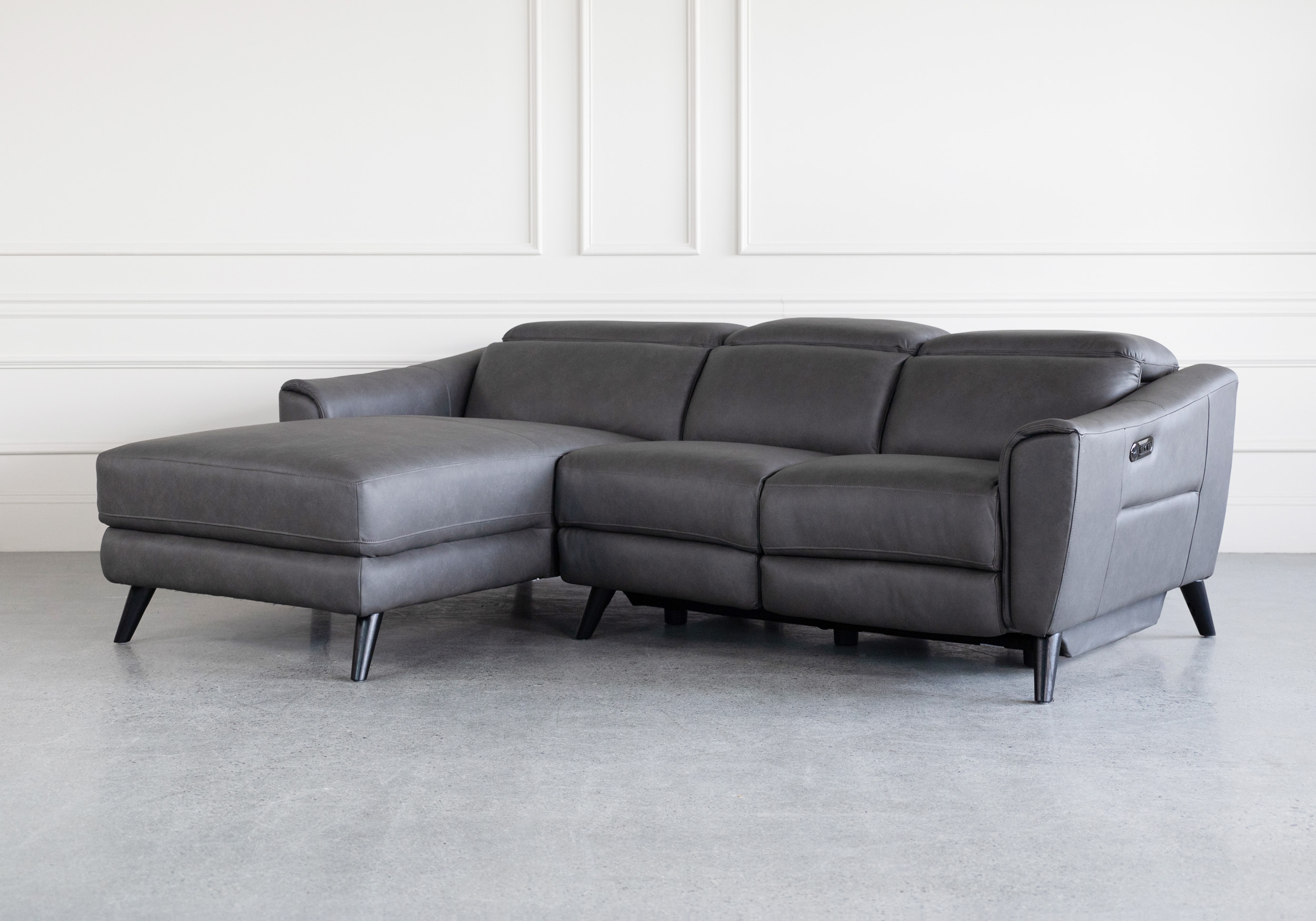 Valencia Leather Power Sectional Sofa | ScanDesigns Furniture