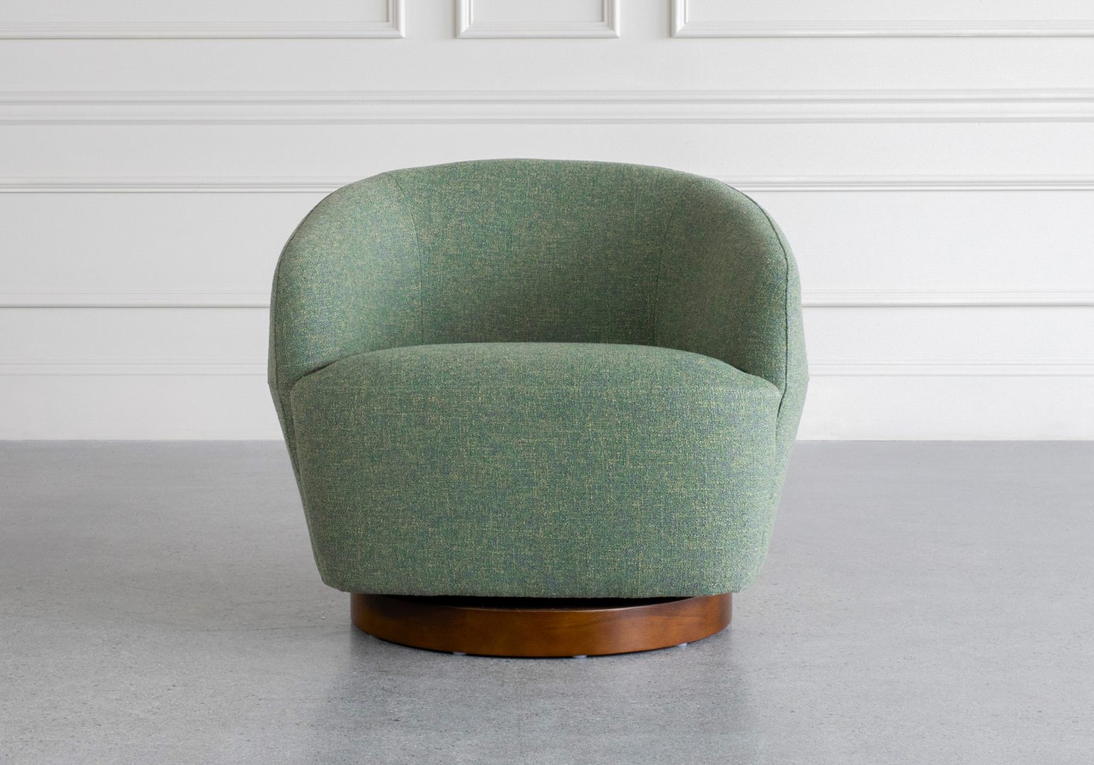 aldo fabric swivel accent chair front