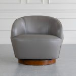 Aldo Leather Swivel Accent Chair