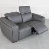 Maple Grey Leather Loveseat