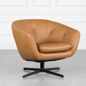 CardIff Oslo Antel Leather Swivel Chair - Angle