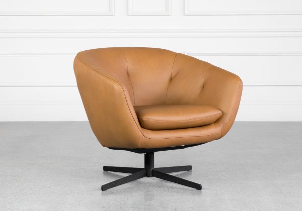 CardIff Oslo Antel Leather Swivel Chair - Angle