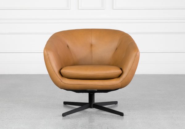 CardIff Oslo Antel Leather Swivel Chair - Front