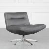 Leeds Leather Swivel Chair - Angle