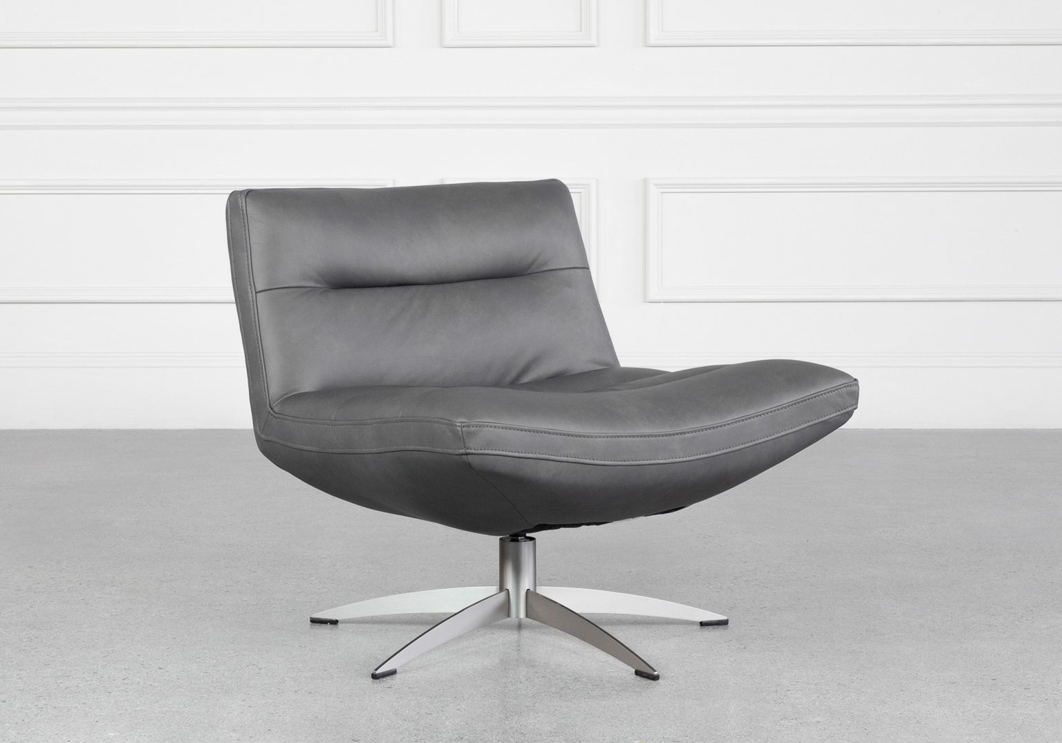 Leeds Leather Swivel Chair Angle