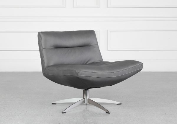 Leeds Leather Swivel Chair - Angle