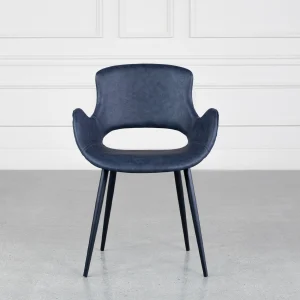 Porter Black Vinyl Armchair - Front