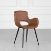 Porter Tan Vinyl Armchair - Angle