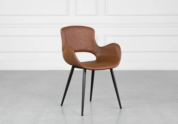 Porter Tan Vinyl Armchair - Angle