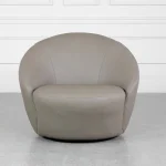Preston Leather Swivel Accent Chair