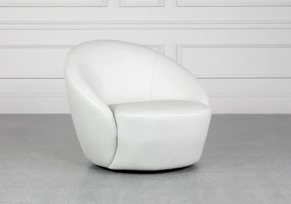 Preston Pebble Leather Accent Chair - Angle