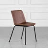 Samuel Tan Vinyl Dining Chair - Angle