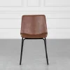 Samuel Tan Vinyl Dining Chair - Front