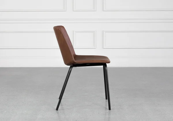 Samuel Tan Vinyl Dining Chair - Side