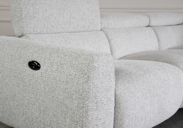 Carla Mil Oyster Fabric Sectional - Details