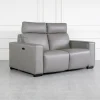 Lotus Iron Leather Loveseat - Angle