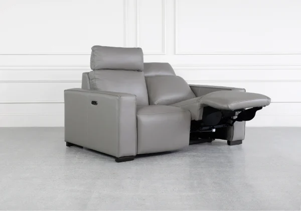 Lotus Iron Leather Loveseat - Angle - 3