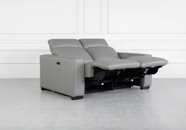 Lotus Iron Leather Loveseat - Angle - 4