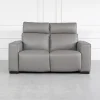 Lotus Iron Leather Loveseat - Front