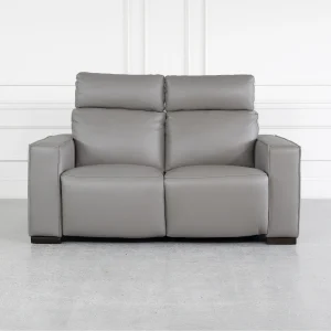 Lotus Iron Leather Loveseat - Front