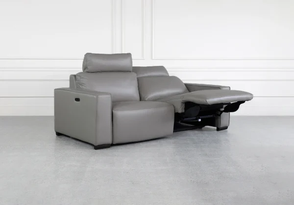 Lotus Iron Leather Sofa - Angle - 2