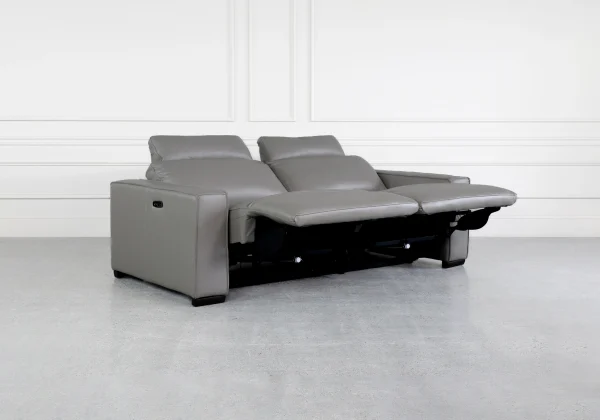 Lotus Iron Leather Sofa - Angle - 3