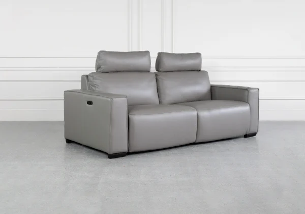 Lotus Iron Leather Sofa - Angle