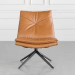 Aubrey Leather Swivel Accent Chair