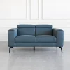 Celine Blue S611 Leather Loveseat - Front