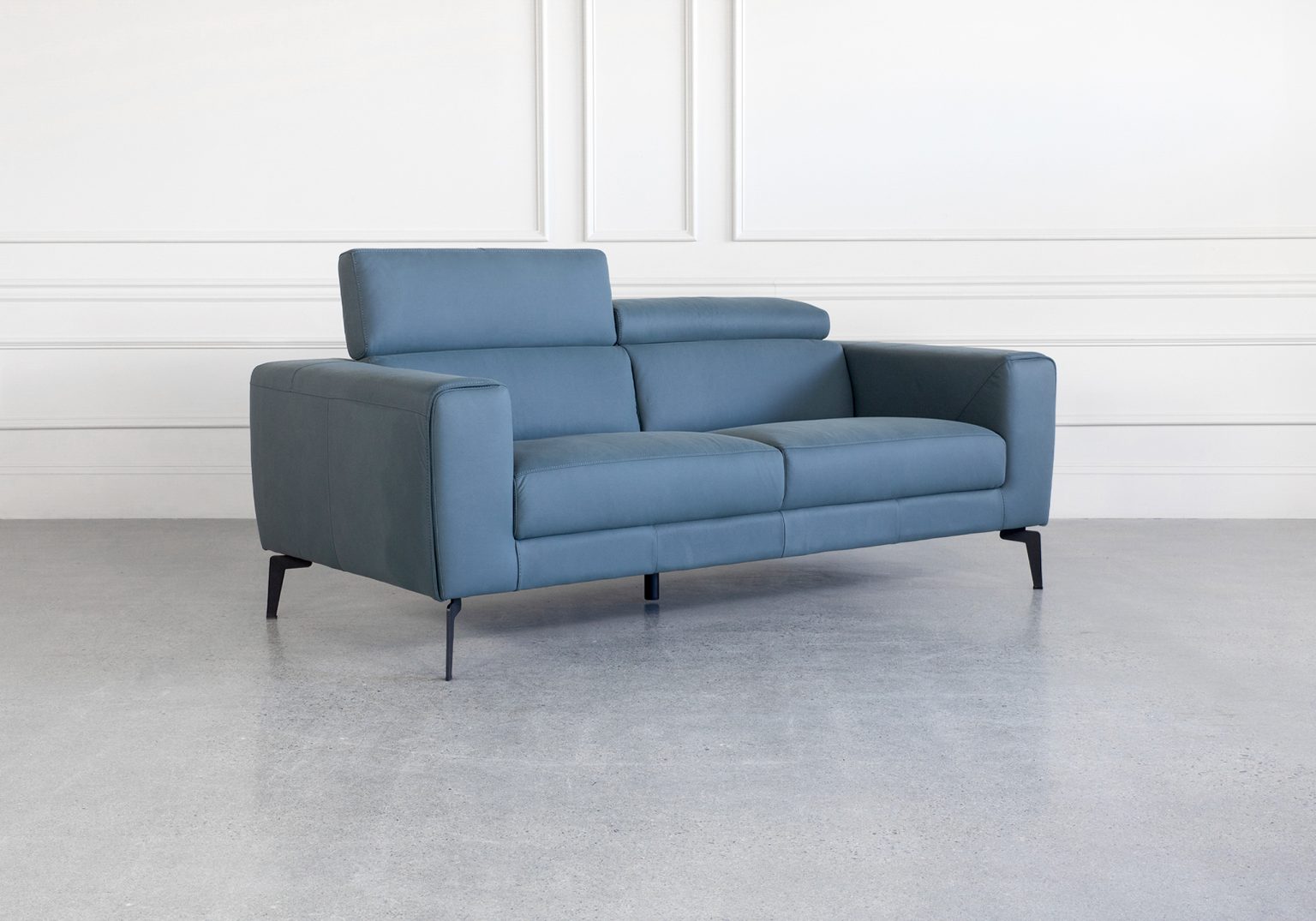 Celine Blue S611 Leather Sofa Angle R