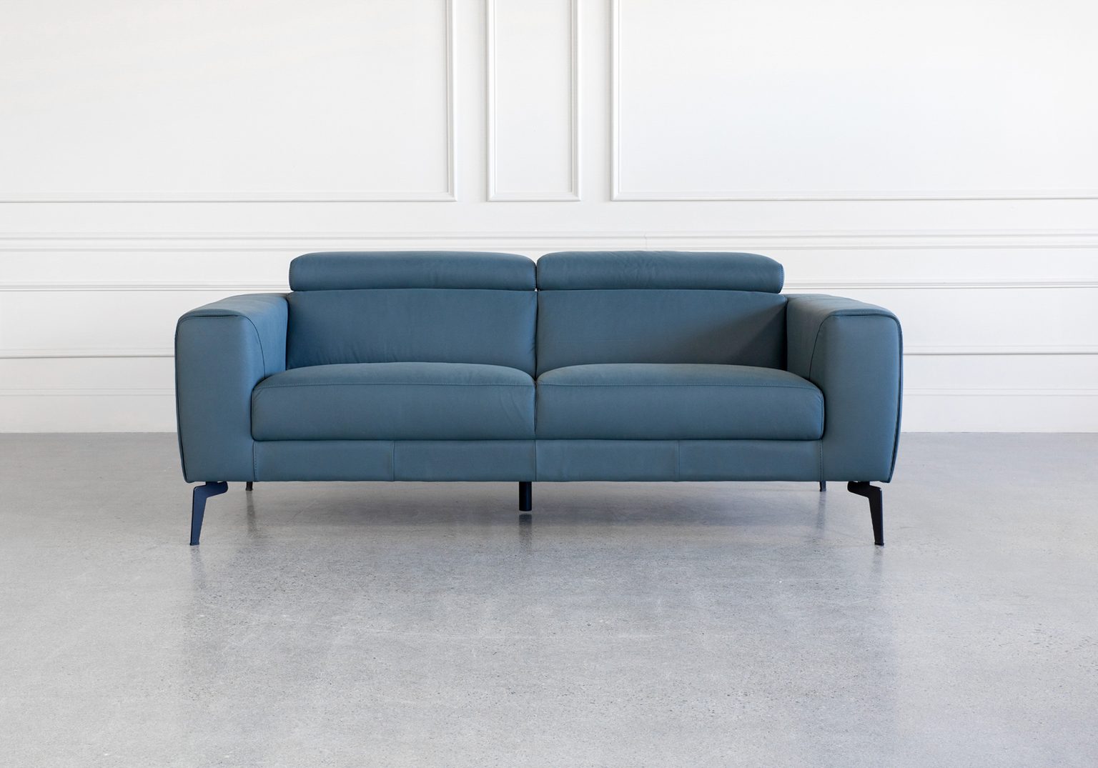 Celine Blue S611 Leather Sofa Front